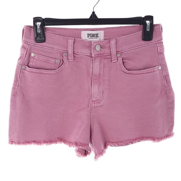 Pink Womens Size 6 Denim Raw Hem Shorts - Picture 1 of 8
